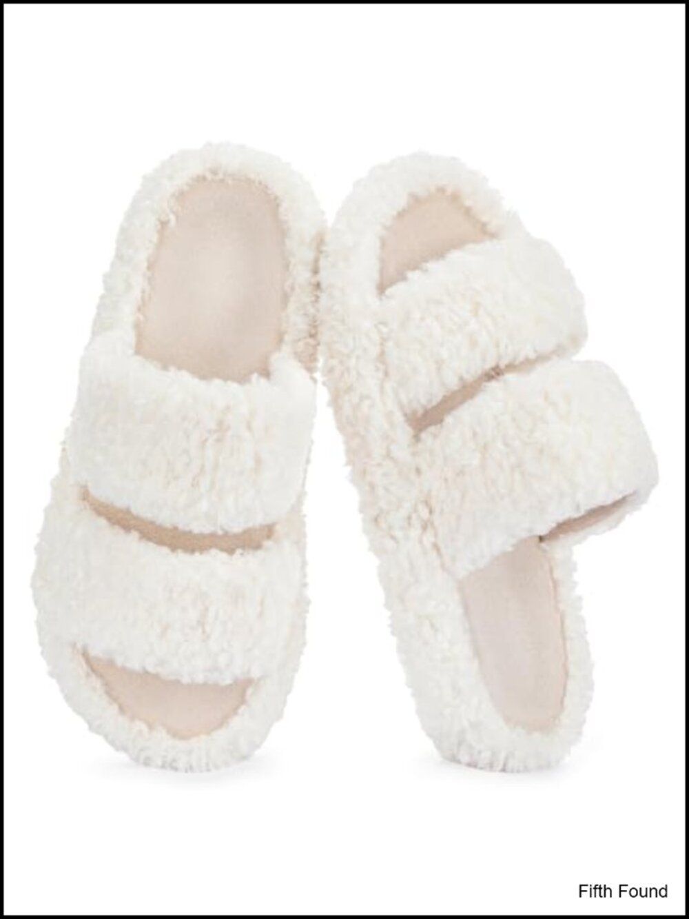 Faux Fur Open Toe Slippers Memory Foam Arch Support Indoor Outdoor